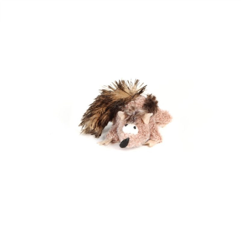 GiGwi chipmunk cat toy on a white background looking at the camera
