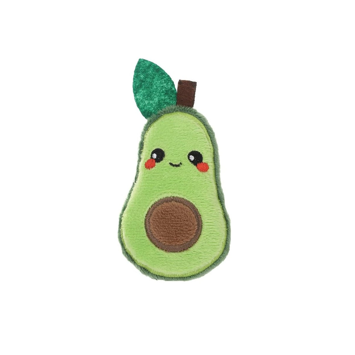Green hugsmart avocado pet plush toy smiling