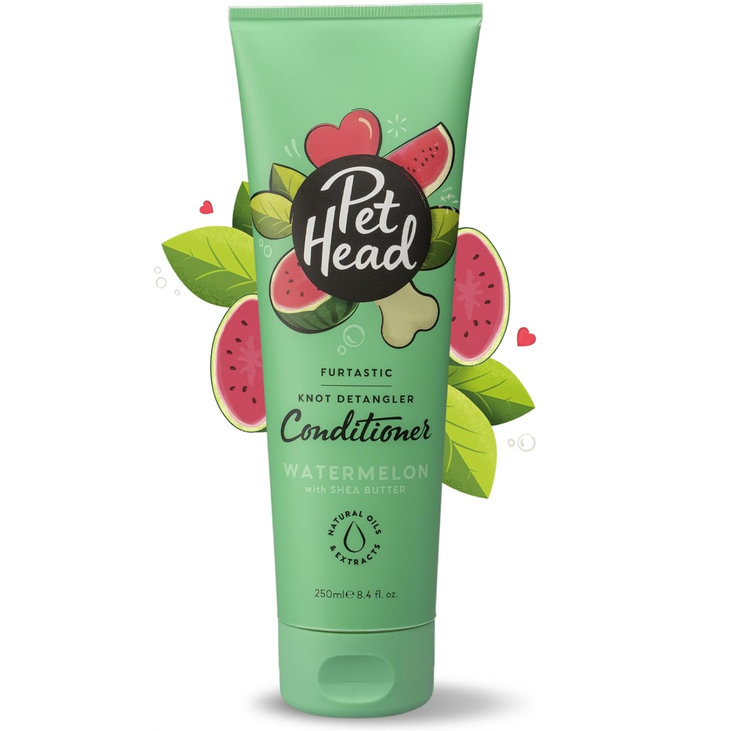 Pet Head Watermelon scented conditioner tube on a white background