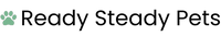 Logo of Ready Steady Pets with a paw print icon on a white background