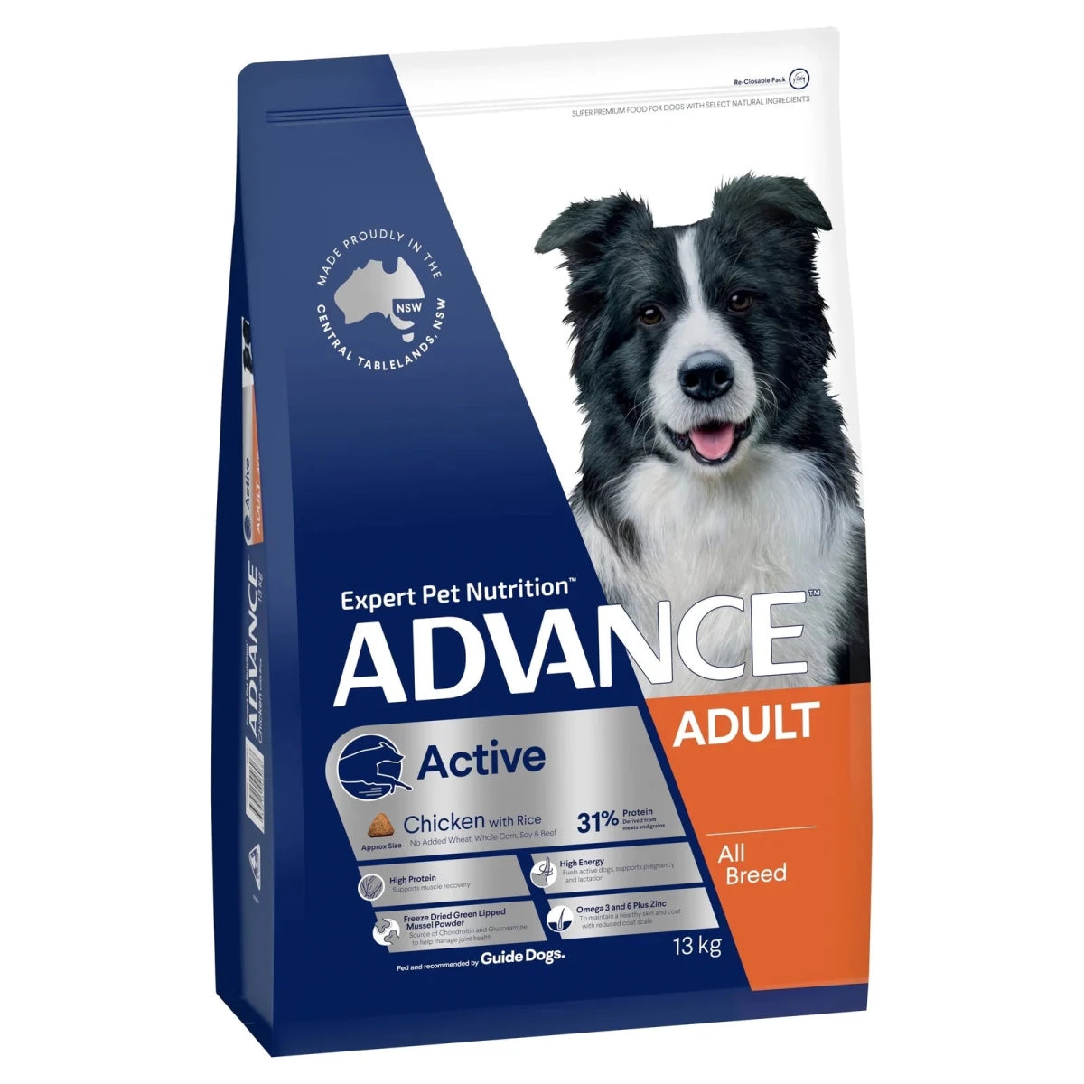 Advance Adult Dry Dog Food - Active Breeds - Chicken with Rice - Ready Steady Pets