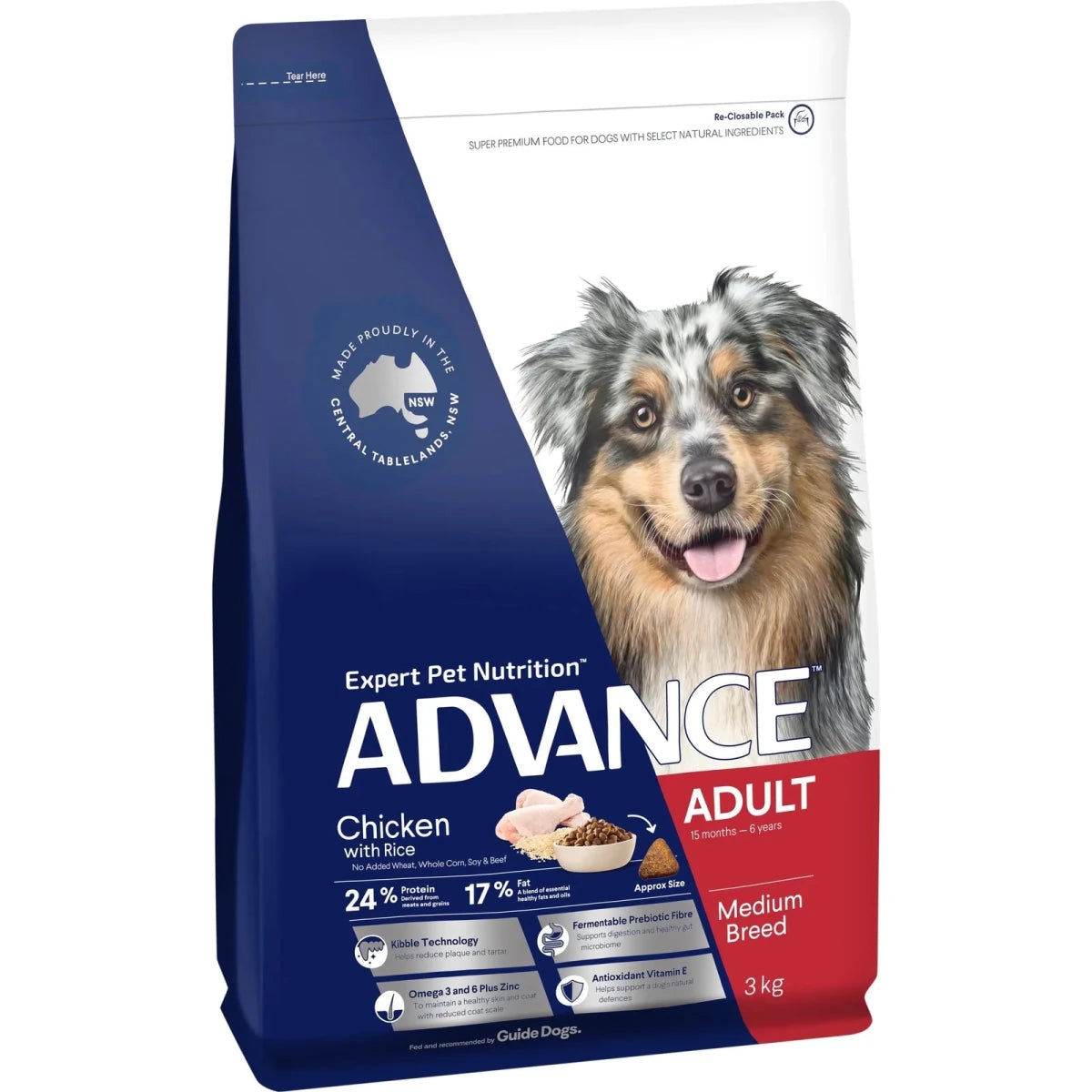 Advance Adult Dry Dog Food - Medium Breeds - Chicken - Ready Steady Pets