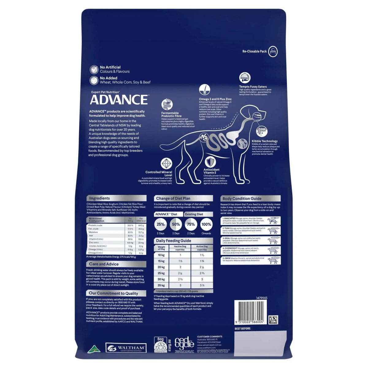 Advance Adult Dry Dog Food - Medium Breeds - Chicken - Ready Steady Pets
