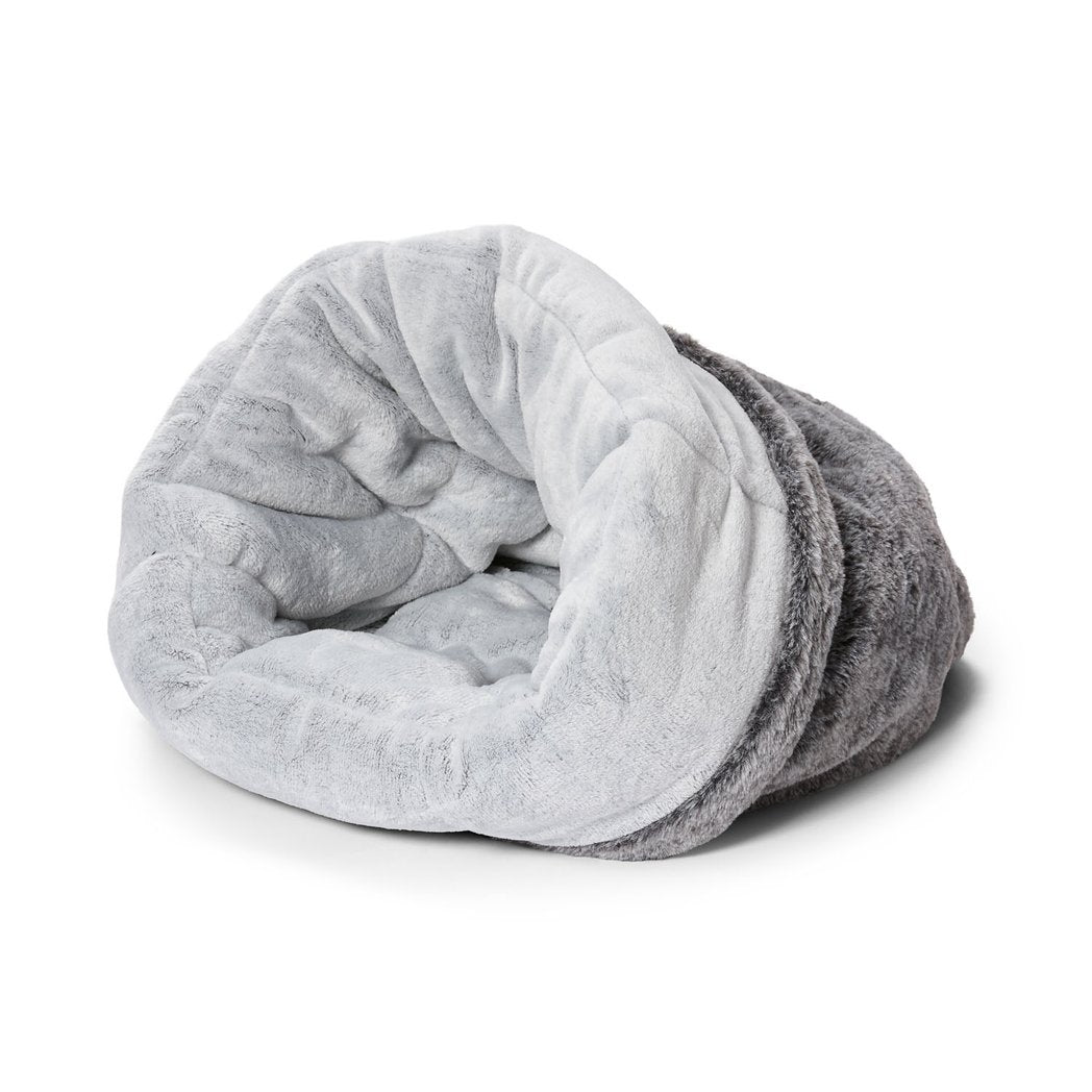 Grey Snooza pet bed on a white background