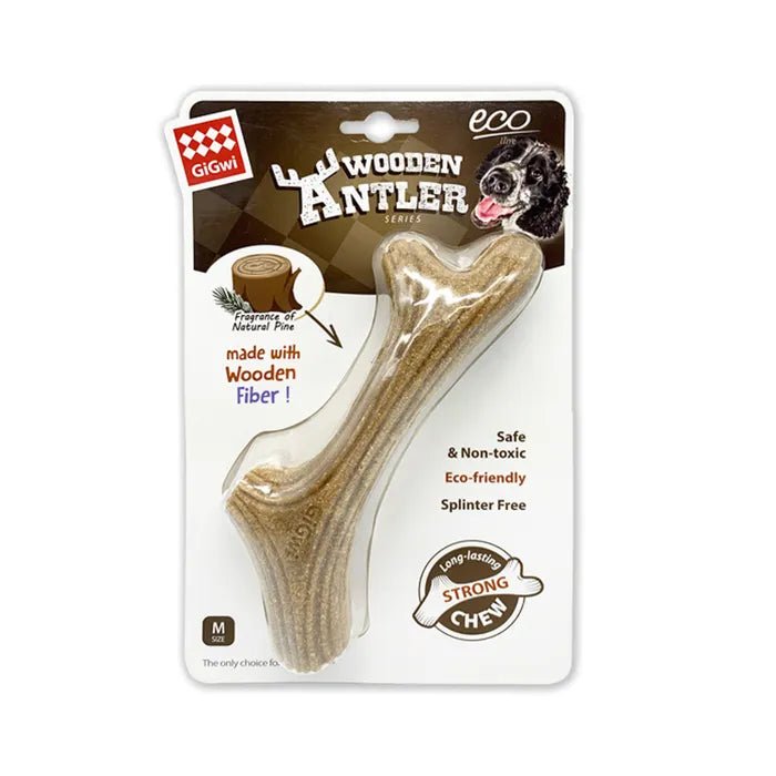GiGwi Wooden Antler Dog Chew Toy - Ready Steady Pets