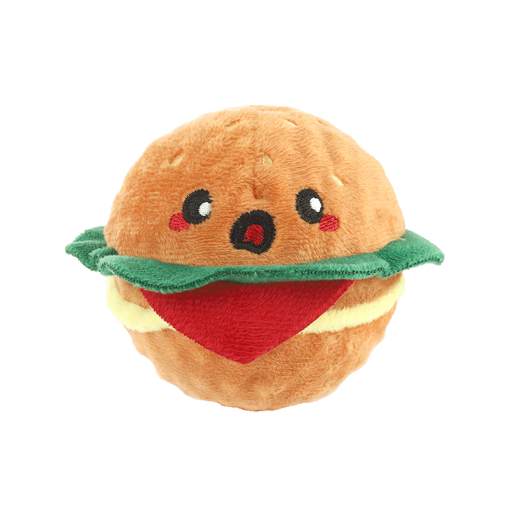 Hugsmart Food Party Hamburger Plush Dog Toy - Ready Steady Pets