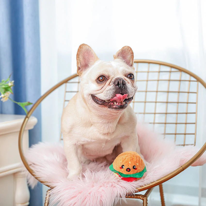 Hugsmart Food Party Hamburger Plush Dog Toy - Ready Steady Pets